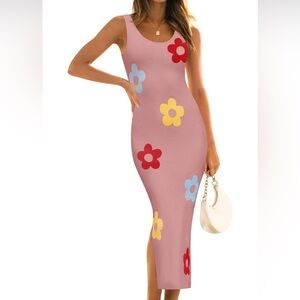 ❤️ Host Pick❤️ NWT - ZESICA Floral Knit Bodycon Midi Dress
